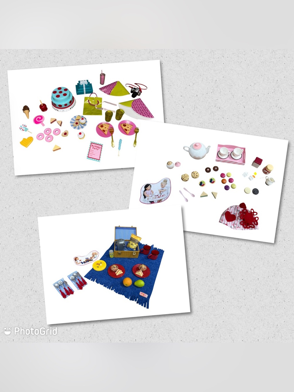 Our Generation Accessories! 3 Sets. Picnic, Party Planning, Tea for Two